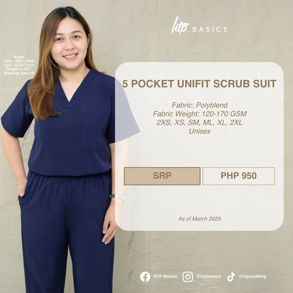 5 POCKET UNIFIT SCRUB SUIT (UNISEX - PAIR)