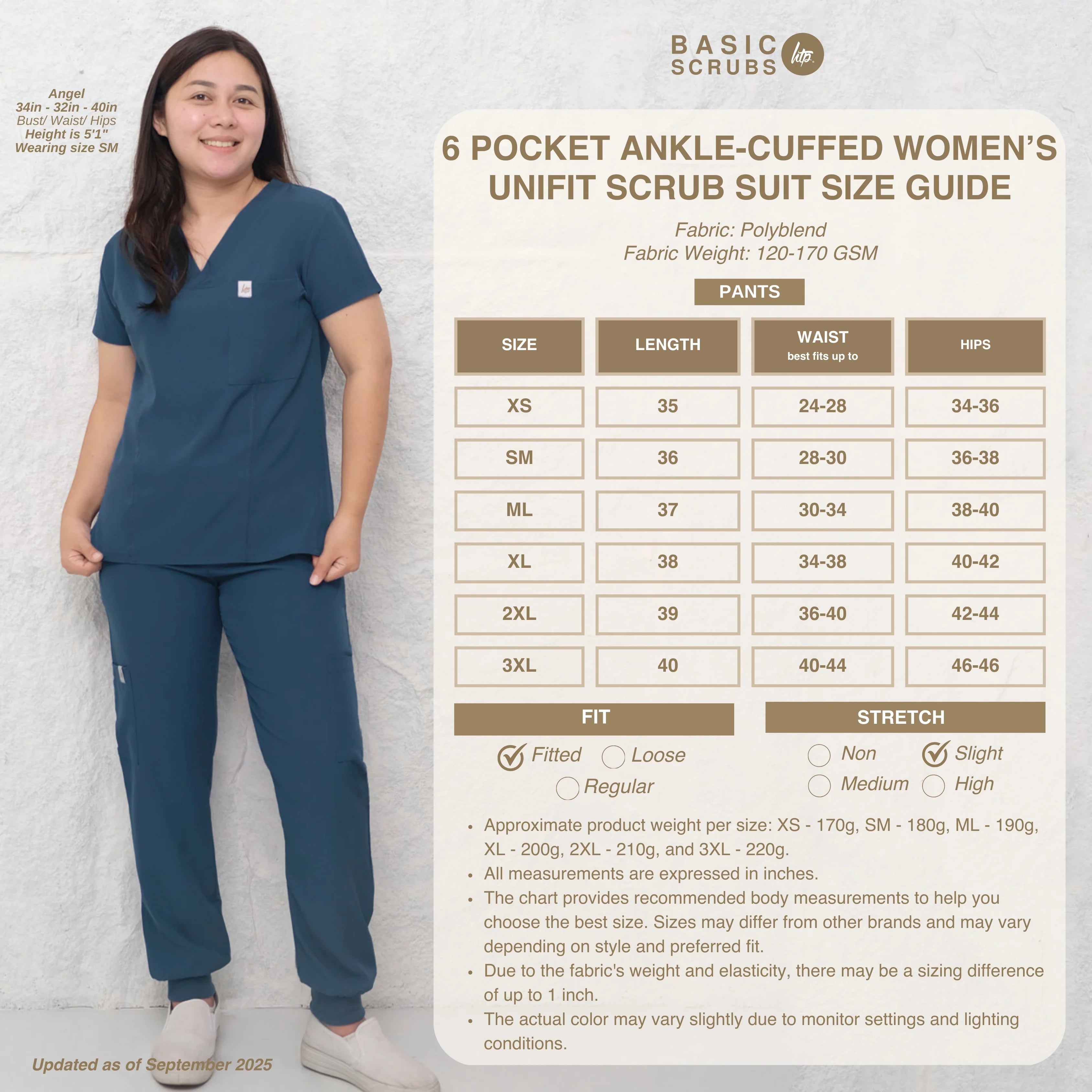 6 POCKET ANKLE-CUFFED WOMEN'S SCRUB SUIT (PAIR)