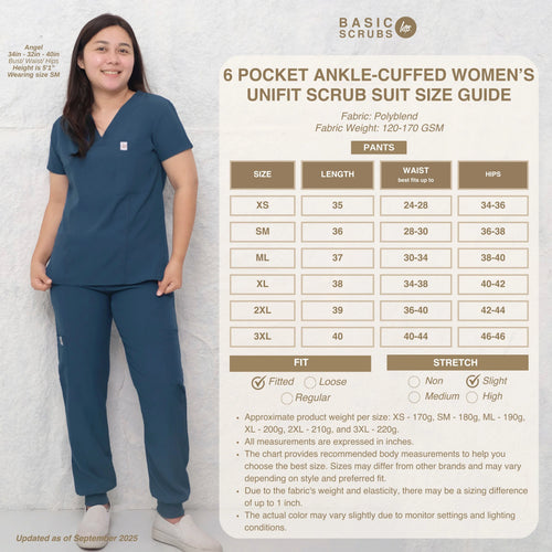 6 POCKET ANKLE-CUFFED WOMEN'S SCRUB SUIT (PAIR)