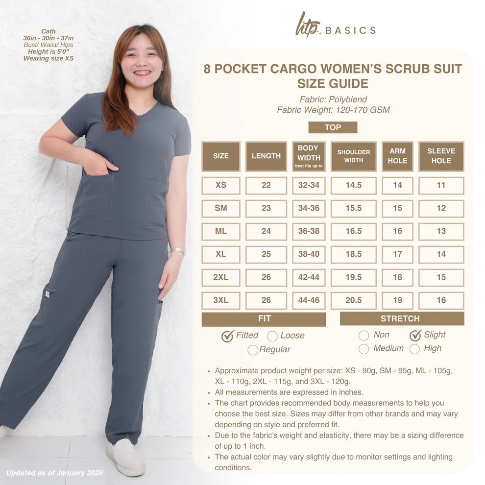 8 POCKET CARGO WOMEN'S SCRUB SUIT (PAIR)